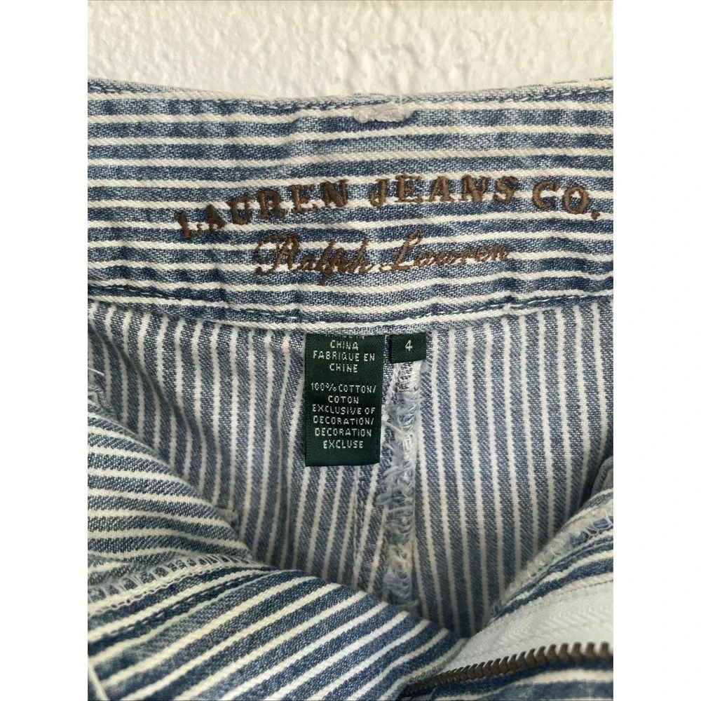 Lauren Jeans Co Ralph Lauren Striped‎ Denim Shorts Womens Size 4